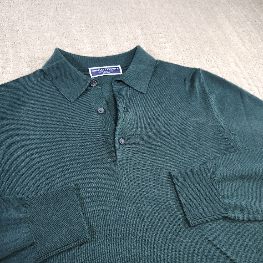 Charles Tyrwhitt Knit Polo Collared Sweater Men XS Merino Wool Quiet Luxury NEW